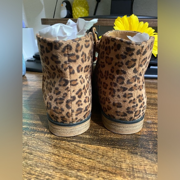 NWT Cat & Jack Penelope Ankle Bootie Boots Cheetah Leopard Brown Toddler - Picture 6 of 10